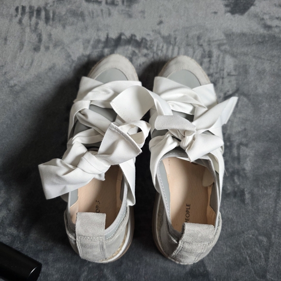 Free People Chapmin Suede Bow Detail Espadrille Platform Wedge Sneakers NWOT - Picture 11 of 11